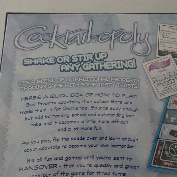 Cocktail-opoly Cocktail Drinks Trading Board Game New Factory Sealed! - Picture 3 of 9